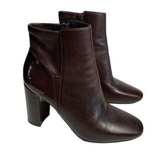 Geox Respira- Burgundy Leather Heeled Ankle Boots